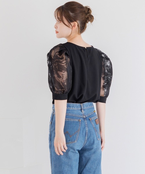 Dita Muaj.（ディータムアージュ）の「オパール袖切替鹿の子トップス（Tシャツ/カットソー・レディース・アイボリー/ブラック/ライラック・FREE）」の12枚目の写真