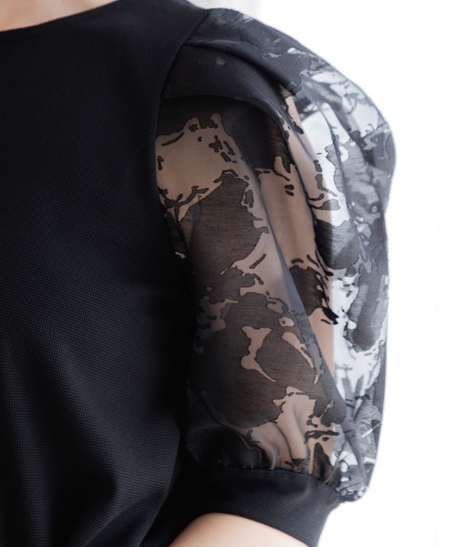 Dita Muaj.（ディータムアージュ）の「オパール袖切替鹿の子トップス（Tシャツ/カットソー・レディース・アイボリー/ブラック/ライラック・FREE）」の15枚目の写真