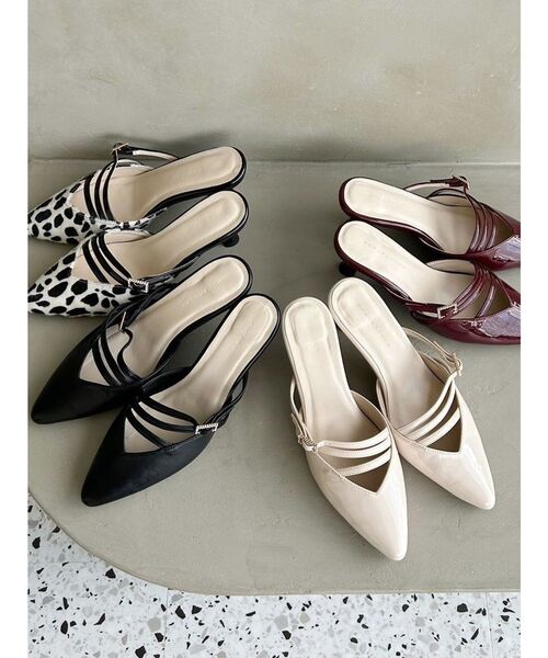 MERCURYDUO（マーキュリーデュオ）の「ポインテッドストラップミュール（パンプス・レディース・ボルドー/その他1/ベージュ/ブラック・38/36）」の14枚目の写真