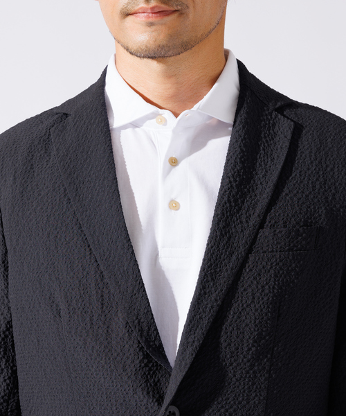 ABAHOUSE GRAY（アバハウスグレイ）の「【QuickDry / セットアップ対応】オニサッカー ジャケット / サマージャケット（テーラードジャケット・メンズ・ブラック/カーキ/ネイビー・46/44/50/48）」の8枚目の写真