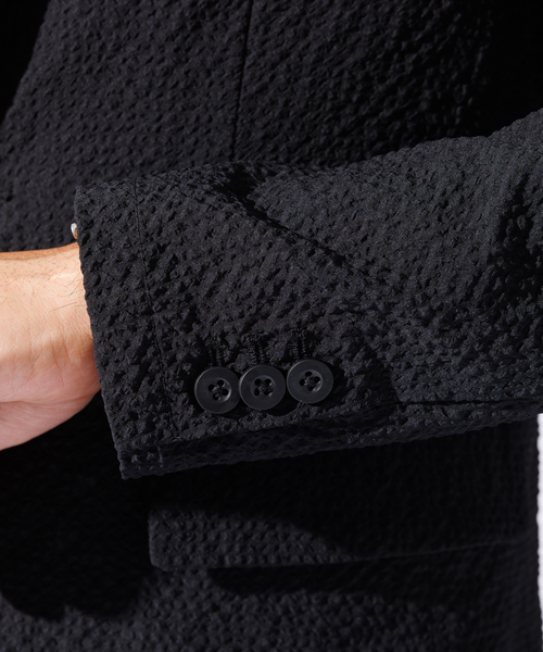 ABAHOUSE GRAY（アバハウスグレイ）の「【QuickDry / セットアップ対応】オニサッカー ジャケット / サマージャケット（テーラードジャケット・メンズ・ブラック/カーキ/ネイビー・46/44/50/48）」の10枚目の写真