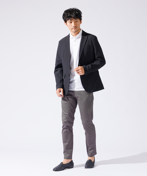 ABAHOUSE GRAY（アバハウスグレイ）の「【QuickDry / セットアップ対応】オニサッカー ジャケット / サマージャケット（テーラードジャケット・メンズ・ブラック/カーキ/ネイビー・46/44/50/48）」の15枚目の写真