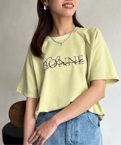 Chez toi(シェトワ)の「接触冷感ラグランスリーブロゴプルオーバー(Tシャツ/カットソー・レディース・ブラック/オフホワイト/イエロー・FREE)」の4枚目の写真