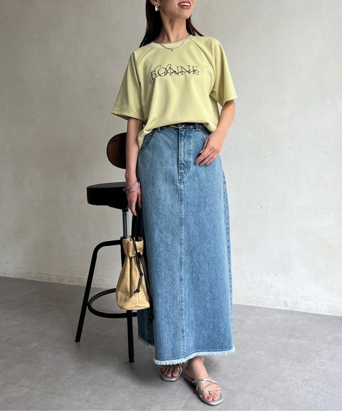 Chez toi(シェトワ)の「接触冷感ラグランスリーブロゴプルオーバー(Tシャツ/カットソー・レディース・ブラック/オフホワイト/イエロー・FREE)」の9枚目の写真