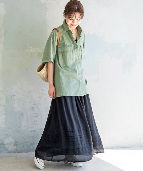 Spick & Span　スピックアンドスパン　シャギーミニスカート　38　茶 シャンブレーコールミニスカート（ミニスカート）｜U by