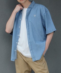 BEVERLY HILLS POLO CLUB（ビバリーヒルズポロクラブ）の「【BEVERLY HILLS POLO CLUB/ビバリーヒルズポロクラブ】ツイル ワンポイント刺繍半袖レギュラーカラーシャツ（シャツ/ブラウス・メンズ）」