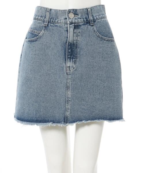 INGNI（イング）の「裾カットオフデニムマイクロミニスカート（デニムスカート・レディース・ライトグレー/ブルー系その他3・FREE）」の3枚目の写真