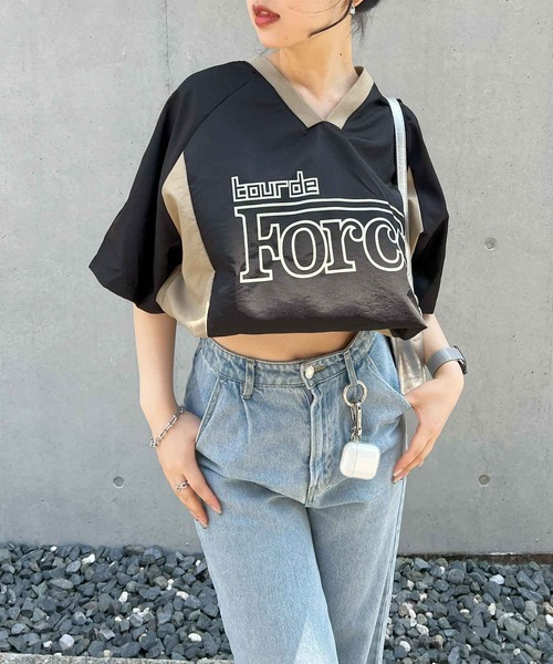 frunco（フランコ）の「ナイロンビッグロゴTシャツ（Tシャツ/カットソー・レディース・ホワイト/ブラック/ネイビー・FREE）」の2枚目の写真