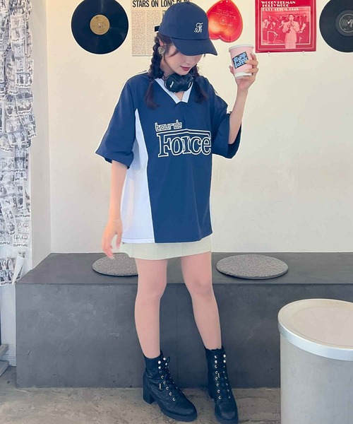 frunco（フランコ）の「ナイロンビッグロゴTシャツ（Tシャツ/カットソー・レディース・ホワイト/ブラック/ネイビー・FREE）」の18枚目の写真