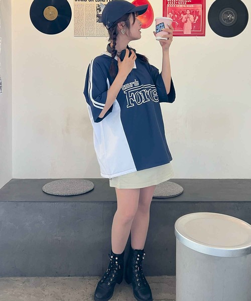 frunco（フランコ）の「ナイロンビッグロゴTシャツ（Tシャツ/カットソー・レディース・ホワイト/ブラック/ネイビー・FREE）」の19枚目の写真