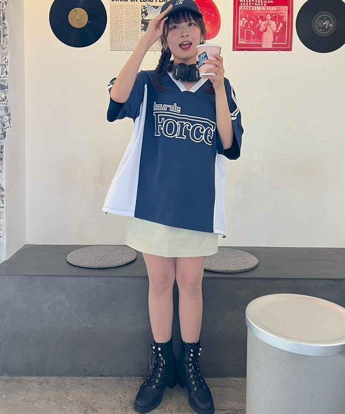 frunco（フランコ）の「ナイロンビッグロゴTシャツ（Tシャツ/カットソー・レディース・ホワイト/ブラック/ネイビー・FREE）」の21枚目の写真