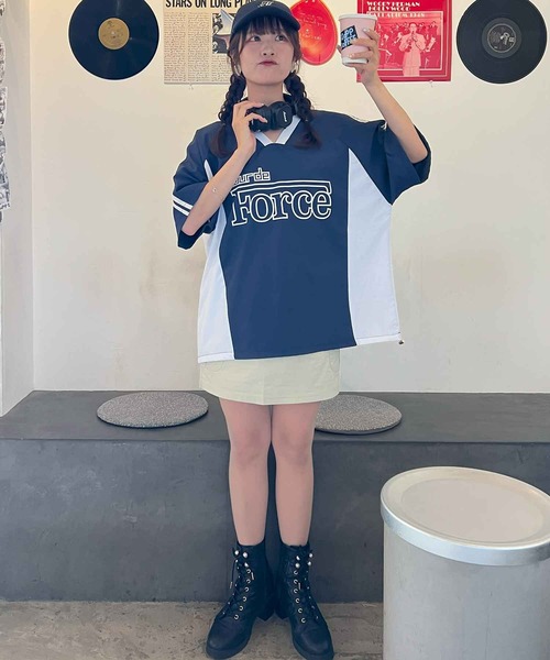 frunco（フランコ）の「ナイロンビッグロゴTシャツ（Tシャツ/カットソー・レディース・ホワイト/ブラック/ネイビー・FREE）」の22枚目の写真