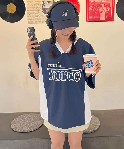 frunco（フランコ）の「ナイロンビッグロゴTシャツ（Tシャツ/カットソー・レディース・ホワイト/ブラック/ネイビー・FREE）」の10枚目の写真