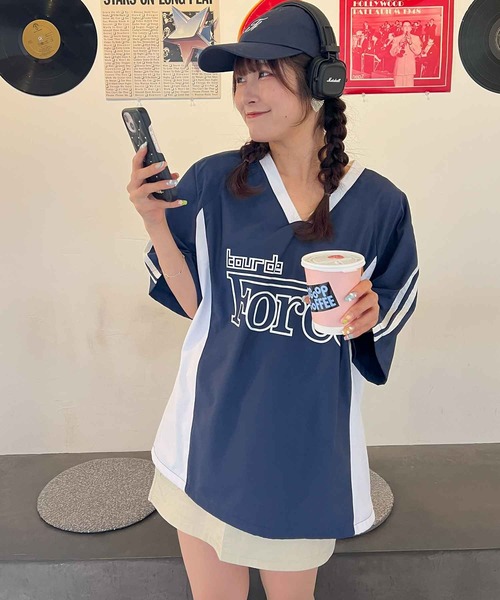 frunco（フランコ）の「ナイロンビッグロゴTシャツ（Tシャツ/カットソー・レディース・ホワイト/ブラック/ネイビー・FREE）」の14枚目の写真