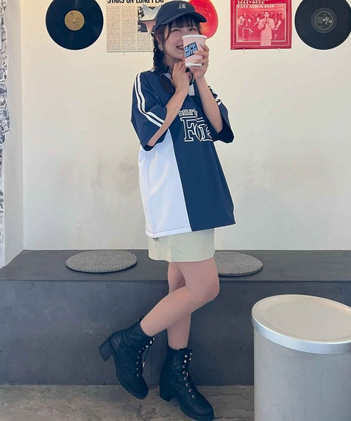 frunco（フランコ）の「ナイロンビッグロゴTシャツ（Tシャツ/カットソー・レディース・ホワイト/ブラック/ネイビー・FREE）」の16枚目の写真