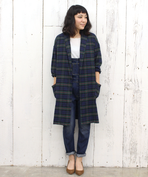 CIAOPANIC TYPY(チャオパニックティピー)の「チェックシャツガウン(シャツ/ブラウス・レディース・レッド/グリーン/グレー/ネイビー・FREE)」の2枚目の写真