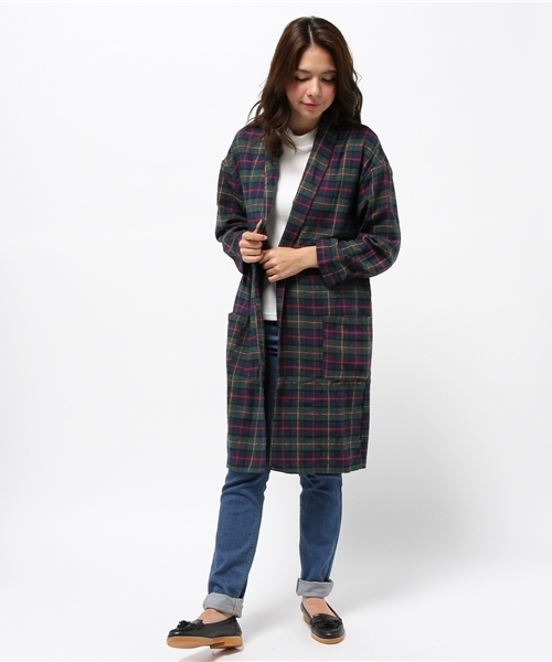 CIAOPANIC TYPY(チャオパニックティピー)の「チェックシャツガウン(シャツ/ブラウス・レディース・レッド/グリーン/グレー/ネイビー・FREE)」の5枚目の写真