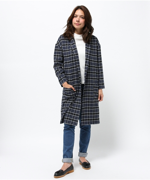 CIAOPANIC TYPY(チャオパニックティピー)の「チェックシャツガウン(シャツ/ブラウス・レディース・レッド/グリーン/グレー/ネイビー・FREE)」の3枚目の写真