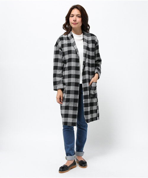 CIAOPANIC TYPY(チャオパニックティピー)の「チェックシャツガウン(シャツ/ブラウス・レディース・レッド/グリーン/グレー/ネイビー・FREE)」の1枚目の写真