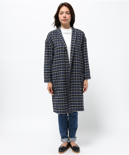 CIAOPANIC TYPY(チャオパニックティピー)の「チェックシャツガウン(シャツ/ブラウス・レディース・レッド/グリーン/グレー/ネイビー・FREE)」の6枚目の写真