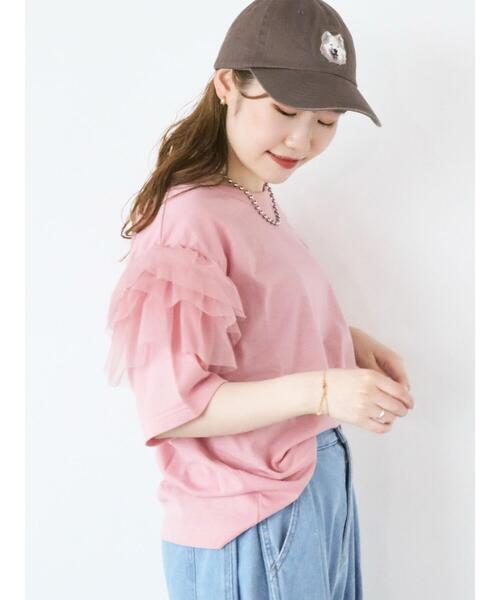 ehka sopo（エヘカソポ）の「袖フリルチュールカットソー（Tシャツ/カットソー・レディース・オフホワイト/ブラック/ピンク・F）」の12枚目の写真