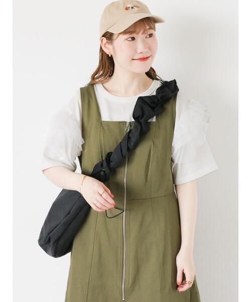 ehka sopo（エヘカソポ）の「袖フリルチュールカットソー（Tシャツ/カットソー・レディース・オフホワイト/ブラック/ピンク・F）」の7枚目の写真