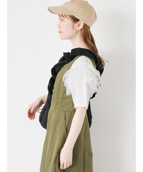 ehka sopo（エヘカソポ）の「袖フリルチュールカットソー（Tシャツ/カットソー・レディース・オフホワイト/ブラック/ピンク・F）」の8枚目の写真