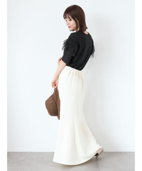 ehka sopo（エヘカソポ）の「袖フリルチュールカットソー（Tシャツ/カットソー・レディース・オフホワイト/ブラック/ピンク・F）」の20枚目の写真