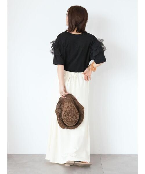 ehka sopo（エヘカソポ）の「袖フリルチュールカットソー（Tシャツ/カットソー・レディース・オフホワイト/ブラック/ピンク・F）」の21枚目の写真