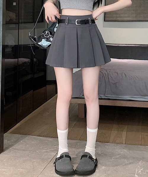 Riff(リフ)の「プリーツミニスカート ベルト付き(スカート・レディース・カーキ/ブラック/グレー・L/M/S)」の21枚目の写真