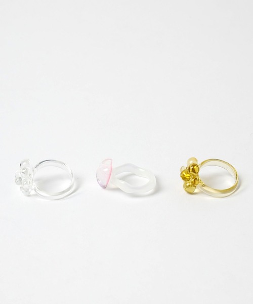 tiny tiny（ティニーティニー）の「クリアモチーフリング1[tiny tiny(ティニーティニー)]（リング・レディース・ホワイト/ピンク/イエロー・0）」の4枚目の写真
