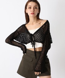 FOREVER 21 | 【2024SS】クロップドフロントリボンカーディガン(カーディガン/ボレロ)