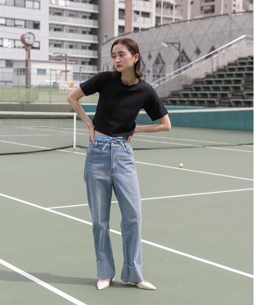 ad thie(アドティエ)の「ドローストリング ショートパンツ(その他パンツ・レディース・ライトブルー/ブラック・FREE)」の9枚目の写真