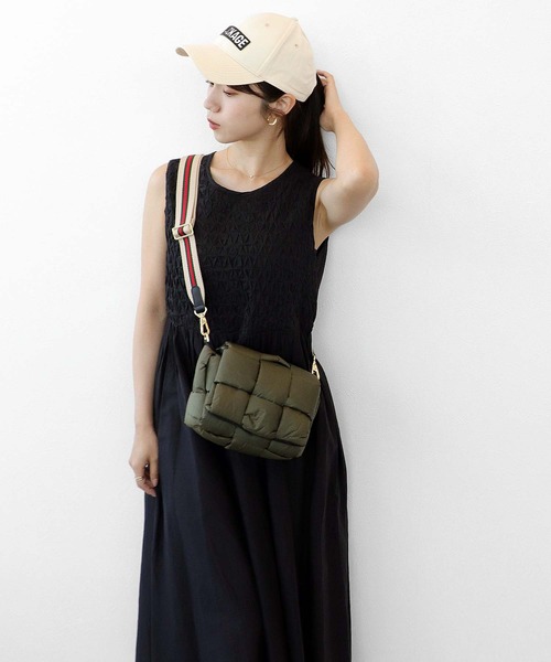 VIOLAd'ORO ボンディングナイロンメッシュワンショルダーバッグ 黒 ナイロンボンディングメッシュバッグ【VIOLAd'ORO/ヴィオラ