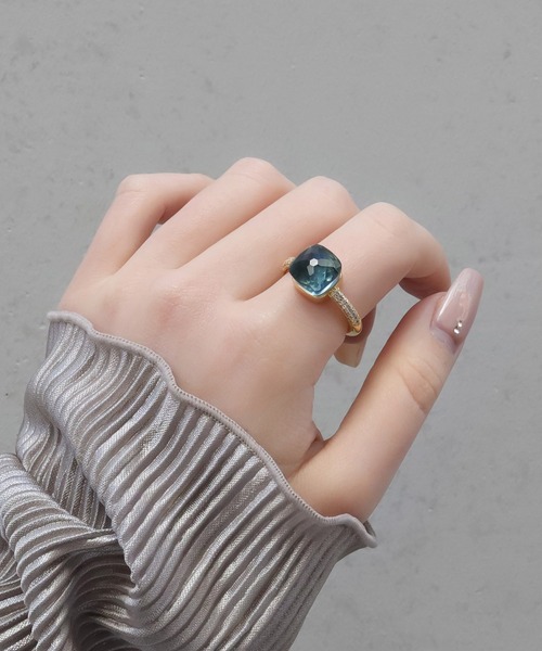 blackdia ocean（ブラックダイヤオーシャン）の「blackdia ocean ジルコニアクォーツリング（リング・レディース・ローズ/クリア/シャンパン/ブルー系その他2/ブルー系その他/パープル系その他/レッド系その他/グリーン系その他/ブラック/エメラルド/ライトグリーン系・15号/18号/13号/11号）」の6枚目の写真