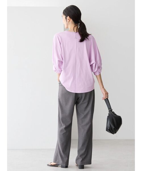 AMERICAN HOLIC（アメリカンホリック）の「接触冷感5分袖ドルマンカットプルオーバー（Tシャツ/カットソー・レディース・ピンク/サックスブルー/チャコールグレー/ライトグレー・L/M）」の21枚目の写真