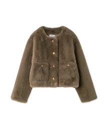 Mila Owen ミラオーウェン ベージュ クロップド　ファージャケット Mila Owen（ミラオーウェン）の「クロップドファージャケット