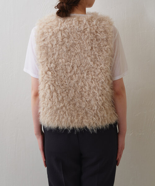 GALLARDAGALANTE フェイクファーベスト ブラウン ガリャルダガランテ GALLARDAGALANTE フェイクファーベスト