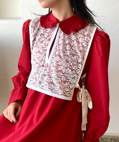 kutir（クティール）の「【クティールとレトロ】サイドリボンレースベスト（ベスト・レディース・オフホワイト/アイボリー/ブルー・FREE）」の9枚目の写真