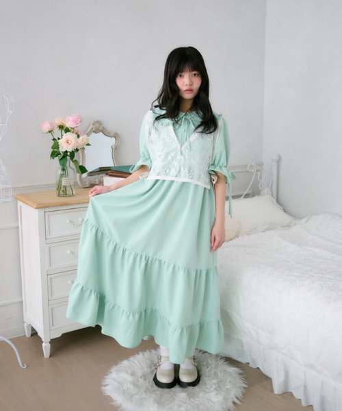 kutir（クティール）の「【クティールとレトロ】サイドリボンレースベスト（ベスト・レディース・オフホワイト/アイボリー/ブルー・FREE）」の18枚目の写真