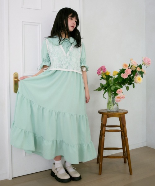 kutir（クティール）の「【クティールとレトロ】サイドリボンレースベスト（ベスト・レディース・オフホワイト/アイボリー/ブルー・FREE）」の14枚目の写真