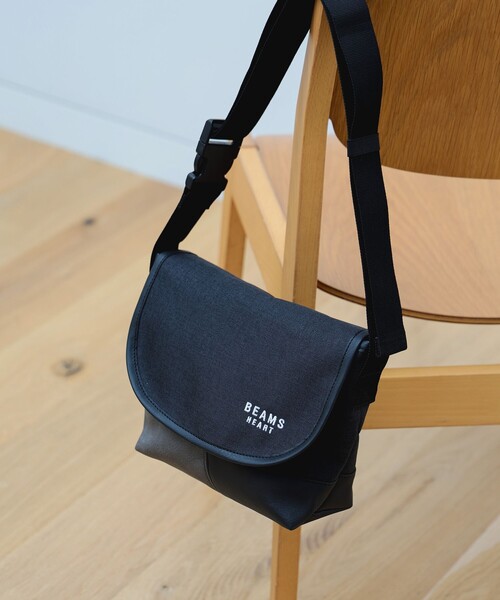 ユニセックス】ポリエステル 杢素材 コンビ ミニ メッセンジャーバッグ