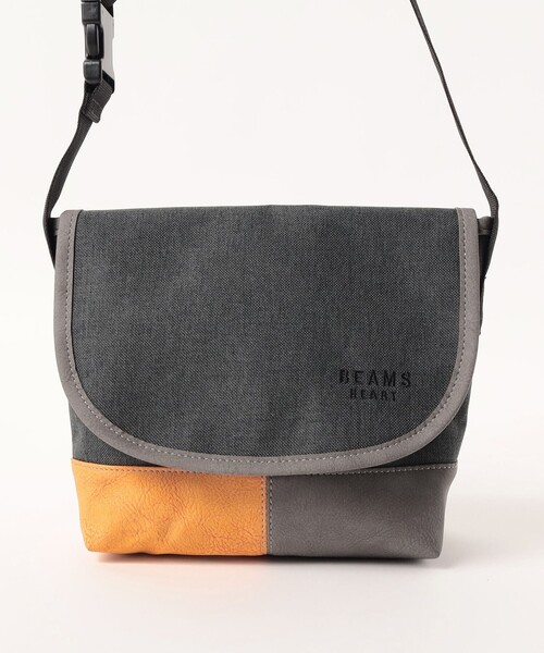 ユニセックス】ポリエステル 杢素材 コンビ ミニ メッセンジャーバッグ