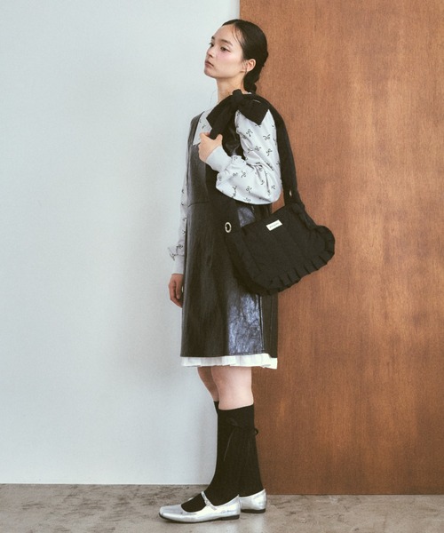 poiregnee（ポワニェ）の「［select］ロングリボンハイソックス（ソックス/靴下・レディース・ホワイト/ブラック/グレー・FREE）」の9枚目の写真