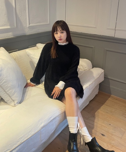 poiregnee（ポワニェ）の「［select］ロングリボンハイソックス（ソックス/靴下・レディース・ホワイト/ブラック/グレー・FREE）」の13枚目の写真