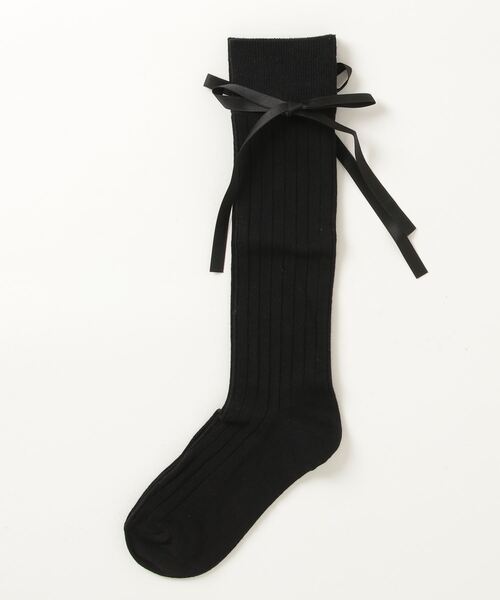 poiregnee（ポワニェ）の「［select］ロングリボンハイソックス（ソックス/靴下・レディース・ホワイト/ブラック/グレー・FREE）」の16枚目の写真