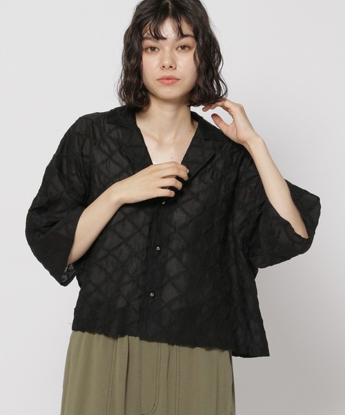 niko and...(ニコアンド)の「シアージャガードシャツ(シャツ/ブラウス・レディース・ブルー/ホワイト/ブラック・FREE)」の3枚目の写真