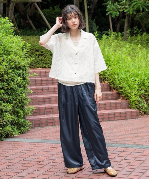 niko and...(ニコアンド)の「シアージャガードシャツ(シャツ/ブラウス・レディース・ブルー/ホワイト/ブラック・FREE)」の6枚目の写真