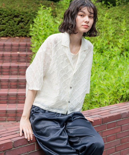 niko and...(ニコアンド)の「シアージャガードシャツ(シャツ/ブラウス・レディース・ブルー/ホワイト/ブラック・FREE)」の8枚目の写真