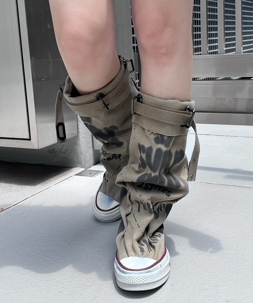 Figments（フィグメンツ）の「キャンバスブーツ（ブーツ・レディース・カーキ/ブラック・MEDIUM/SMALL）」の16枚目の写真